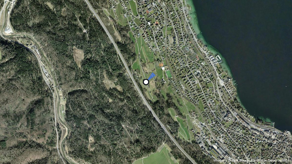 Satellite map of Oberrieden with its launches and landings