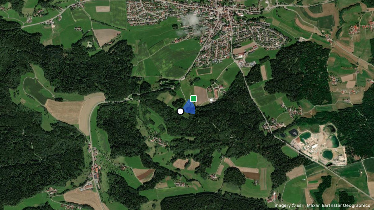 Satellitenkarte von Gemeindeberg mit Start- und Landeplätzen