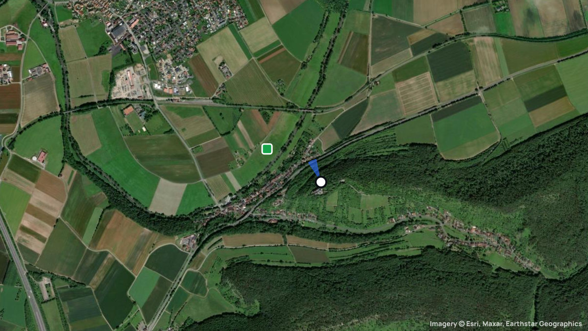 Satellitenkarte von Trimburg mit Start- und Landeplätzen