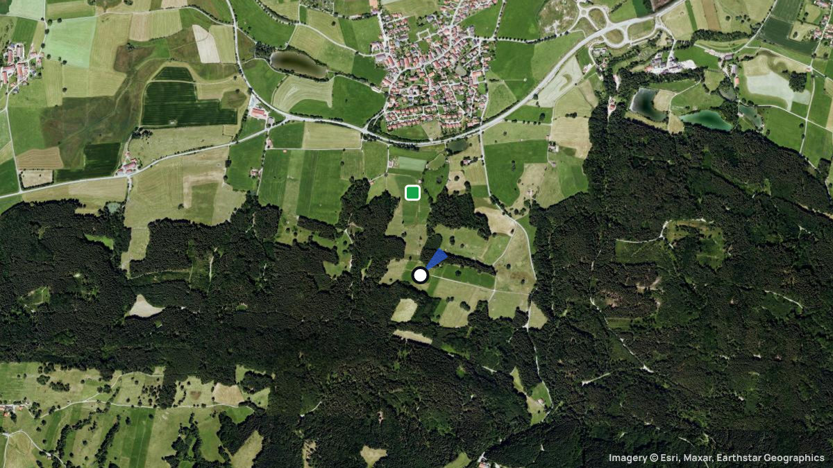Satellitenkarte von Habach mit Start- und Landeplätzen