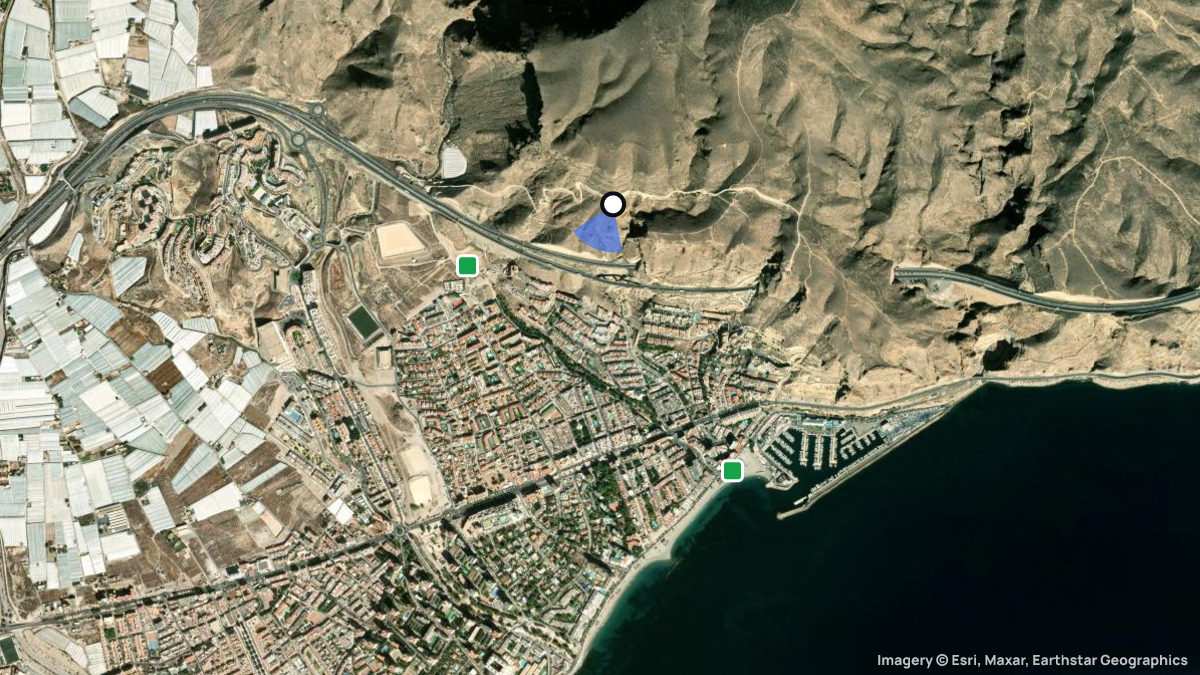 Satellitenkarte von Aguadulce mit Start- und Landeplätzen