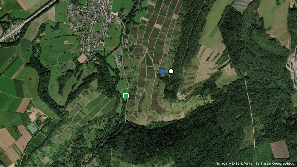 Satellitenkarte von Rivenich mit Start- und Landeplätzen
