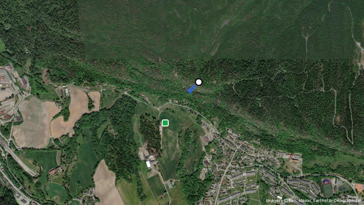 Satellite map of Solfjellstua with its launches and landings