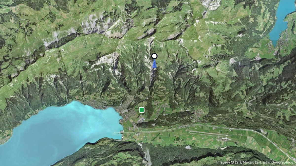 Satellite map of Hofstetter Gummen with its launches and landings