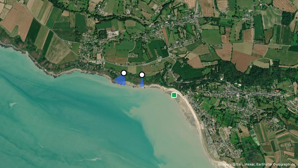 Satellite map of Champeaux with its launches and landings