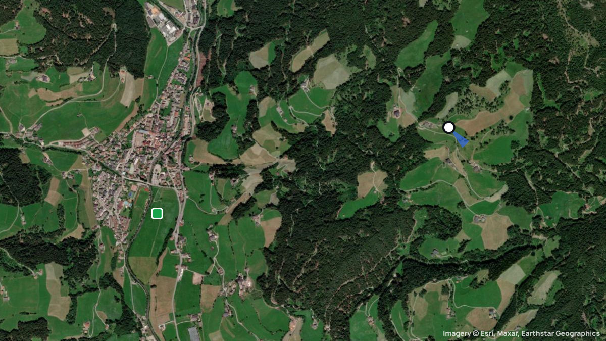 Satellite map of Sarnthein with its launches and landings