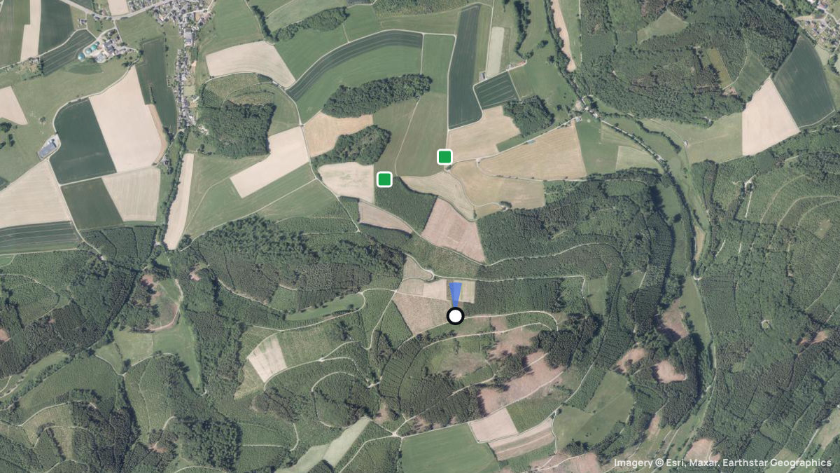 Satellite map of Hömberg with its launches and landings