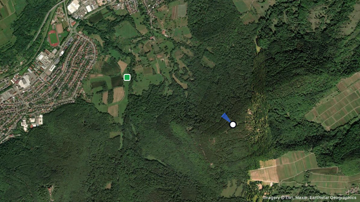 Satellite map of Hohenberg NW with its launches and landings