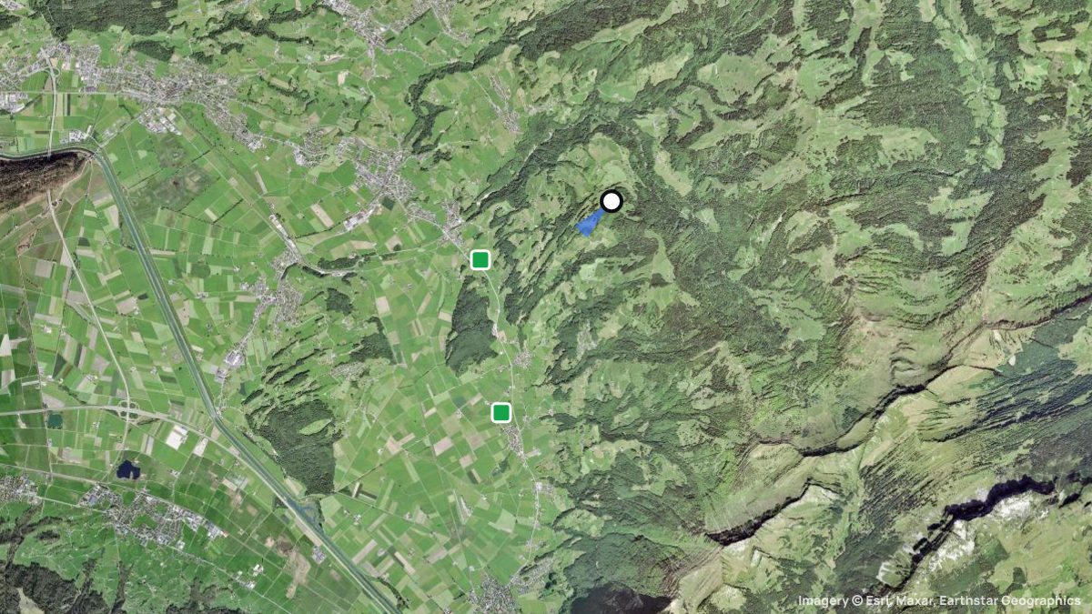 Satellite map of Altwisstock with its launches and landings