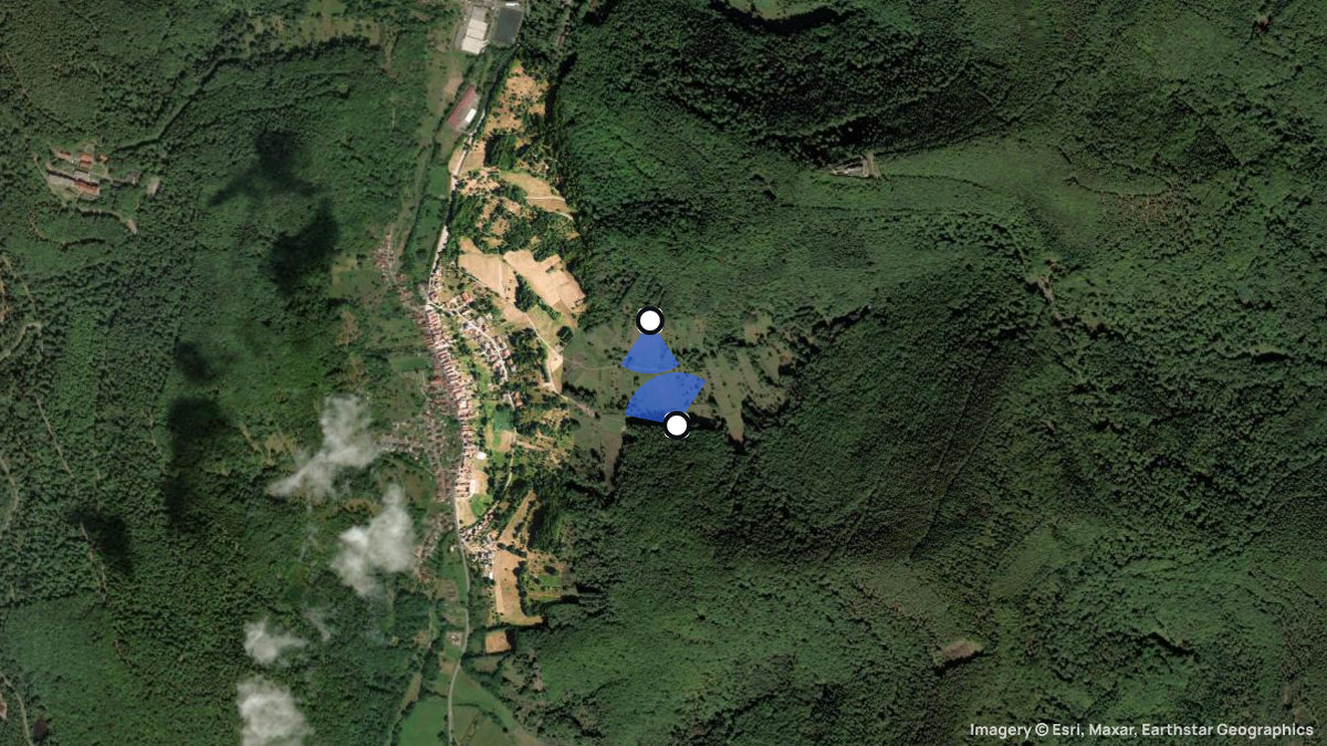 Satellite map of Dernbach with its launches and landings