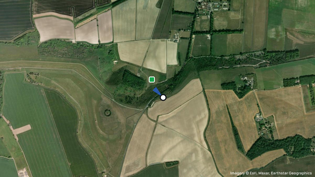 Satellite map of White Hill with its launches and landings