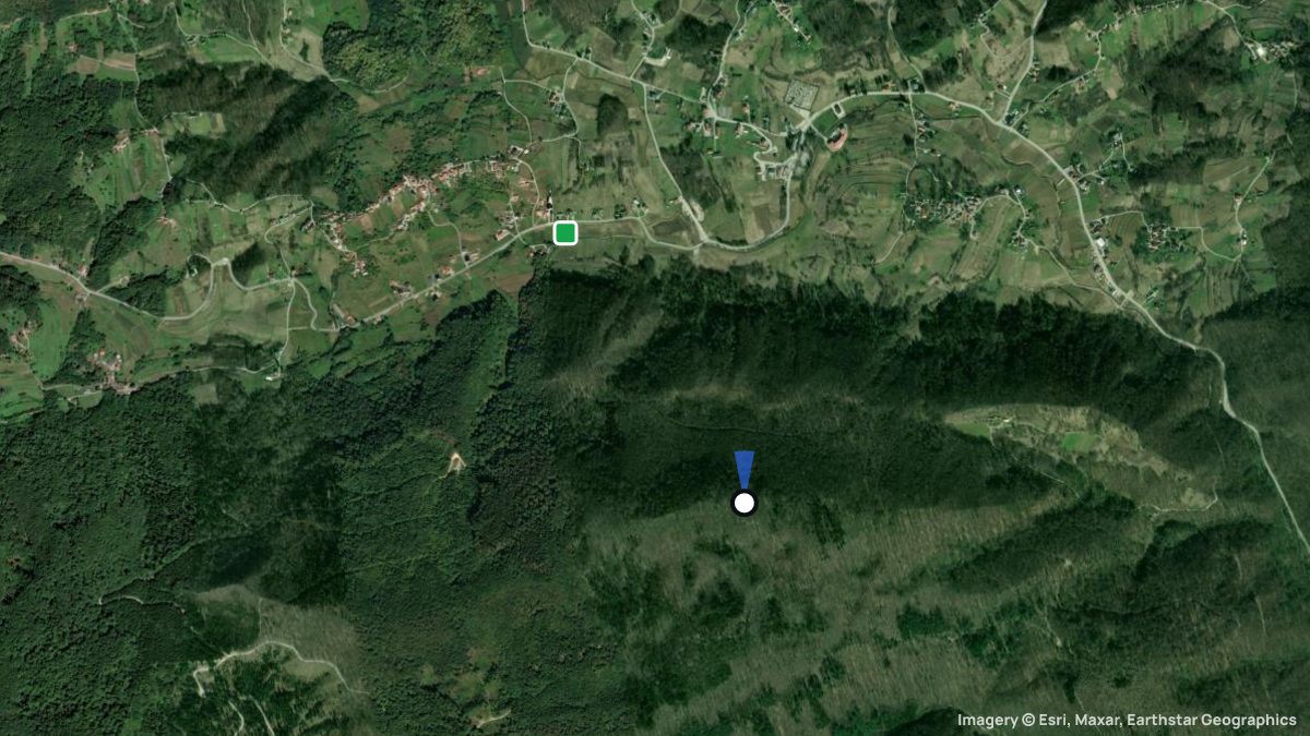 Satellite map of Ravna Gora Nord with its launches and landings