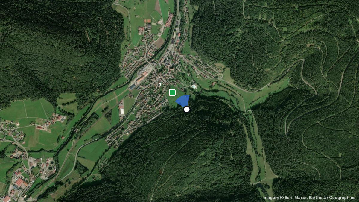 Satellitenkarte von Klosterreichenbach mit Start- und Landeplätzen