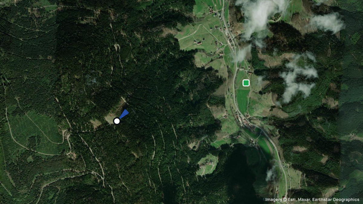 Satellite map of Ibacher Holzplatz with its launches and landings