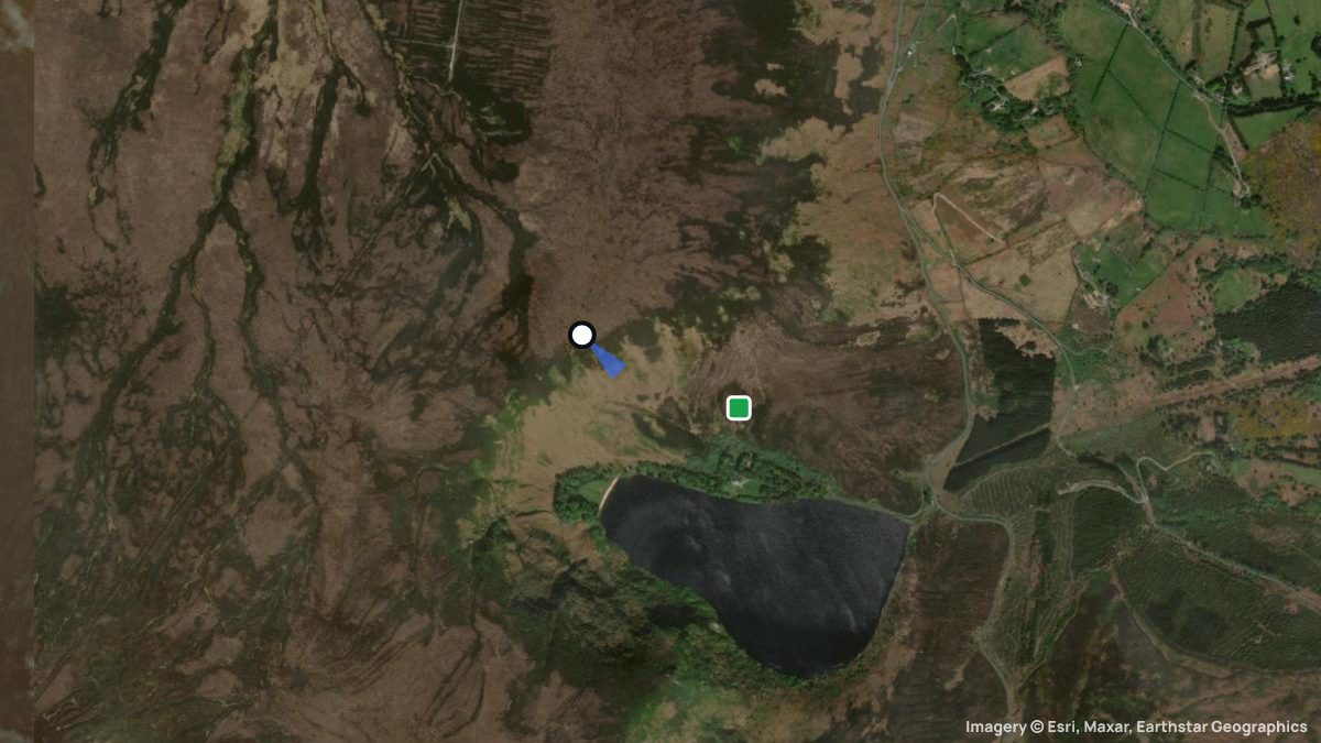 Satellite map of Lough Bray with its launches and landings