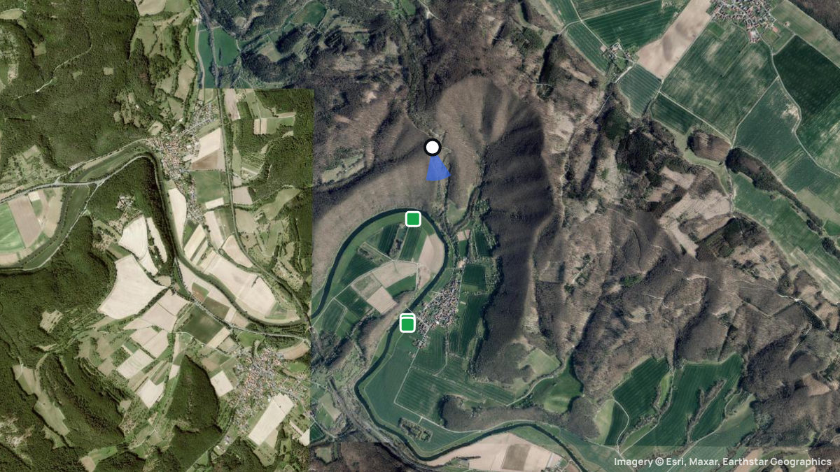 Satellite map of Lindewerrablick with its launches and landings