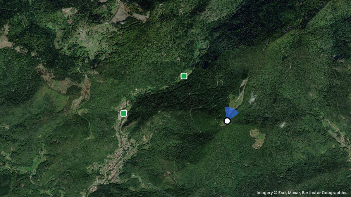 Satellite map of Planche des Belles Filles with its launches and landings