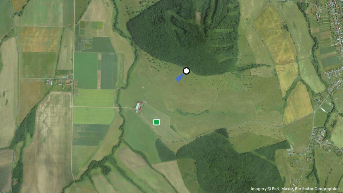 Satellitenkarte von Chvojo mit Start- und Landeplätzen