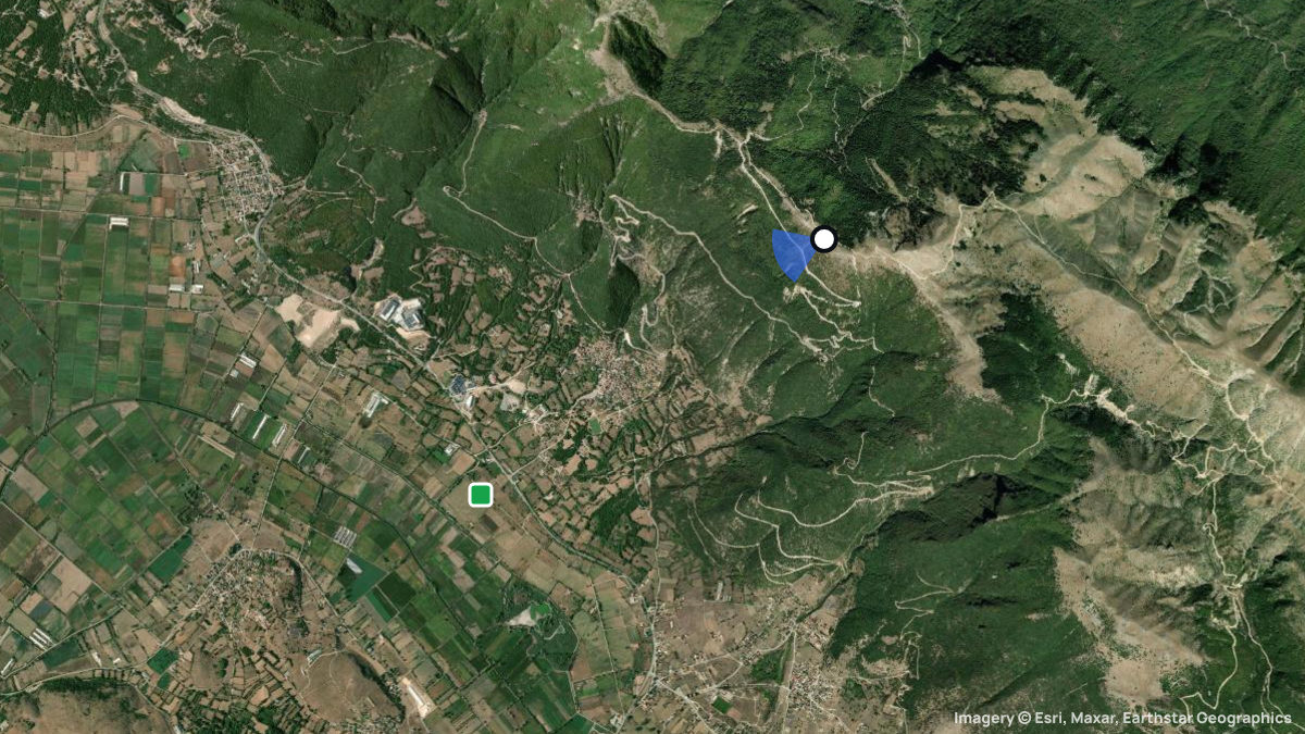 Satellite map of Ionnina with its launches and landings
