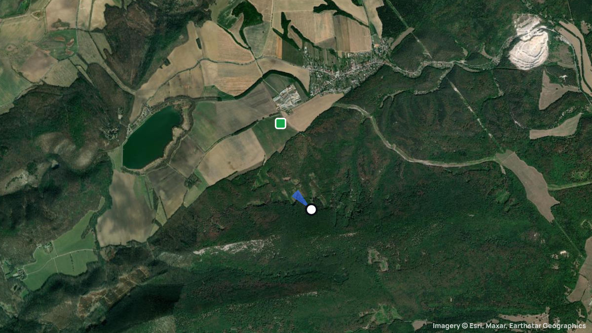 Satellite map of Zaruby with its launches and landings