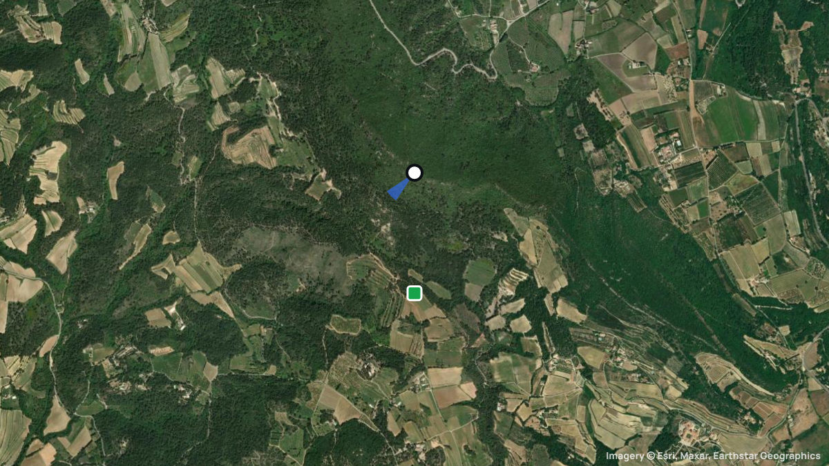 Satellite map of Gippieres with its launches and landings