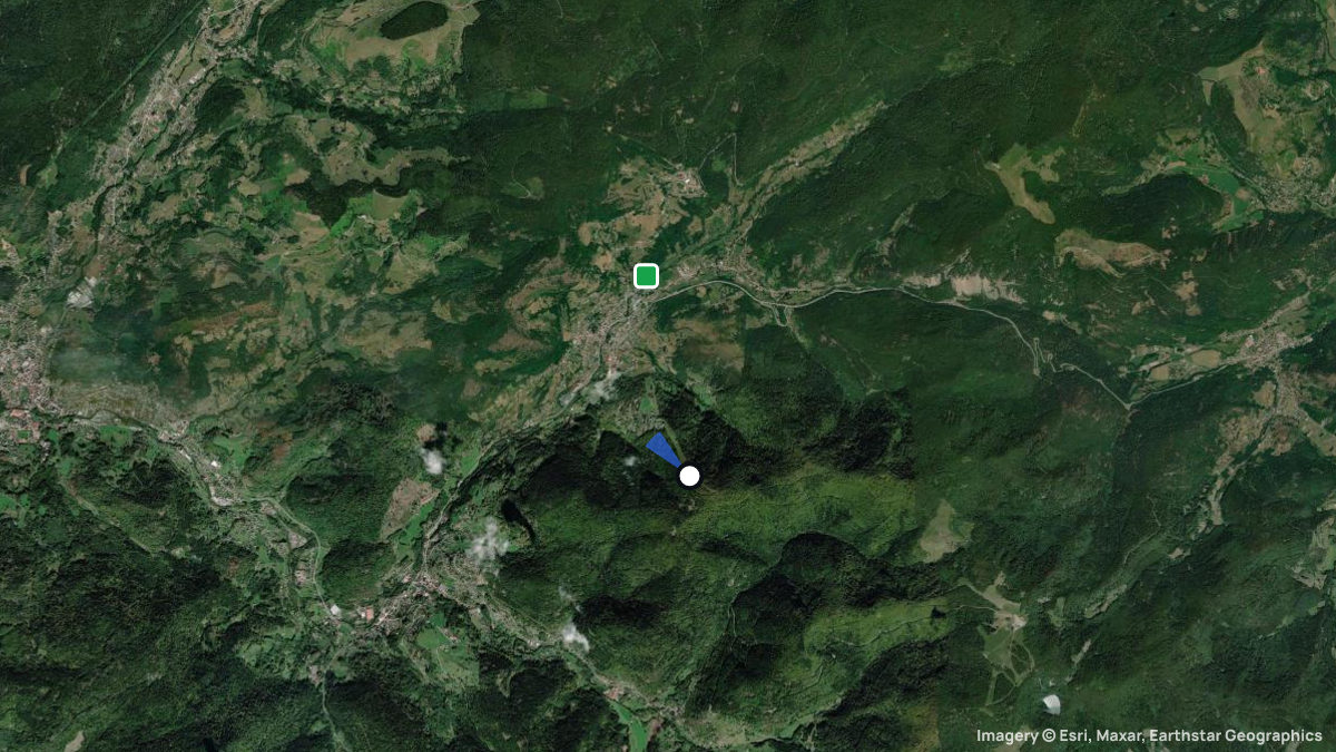Satellite map of La Bouloie with its launches and landings