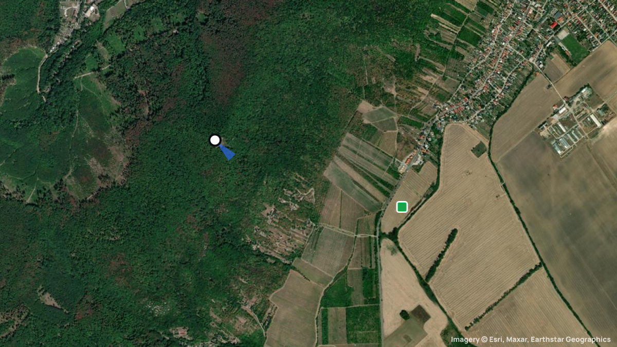 Satellite map of Oresany with its launches and landings