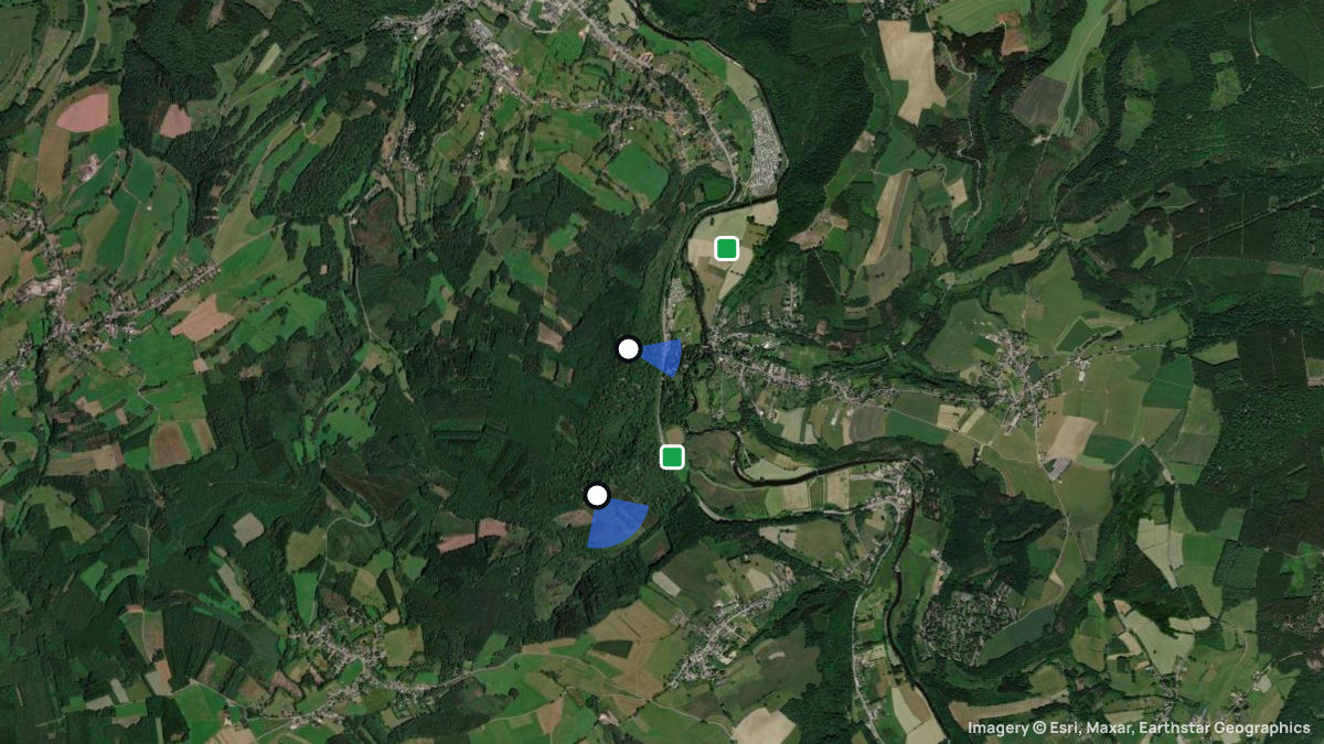 Satellitenkarte von Marcourt mit Start- und Landeplätzen