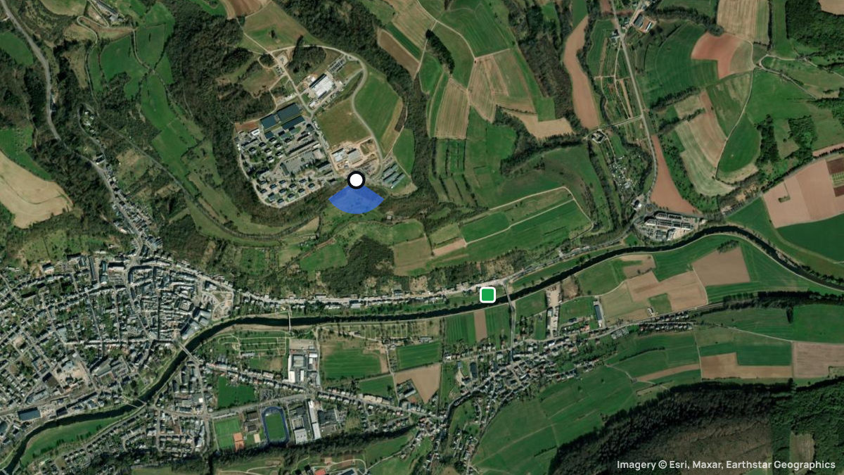 Satellite map of Galgebierg with its launches and landings