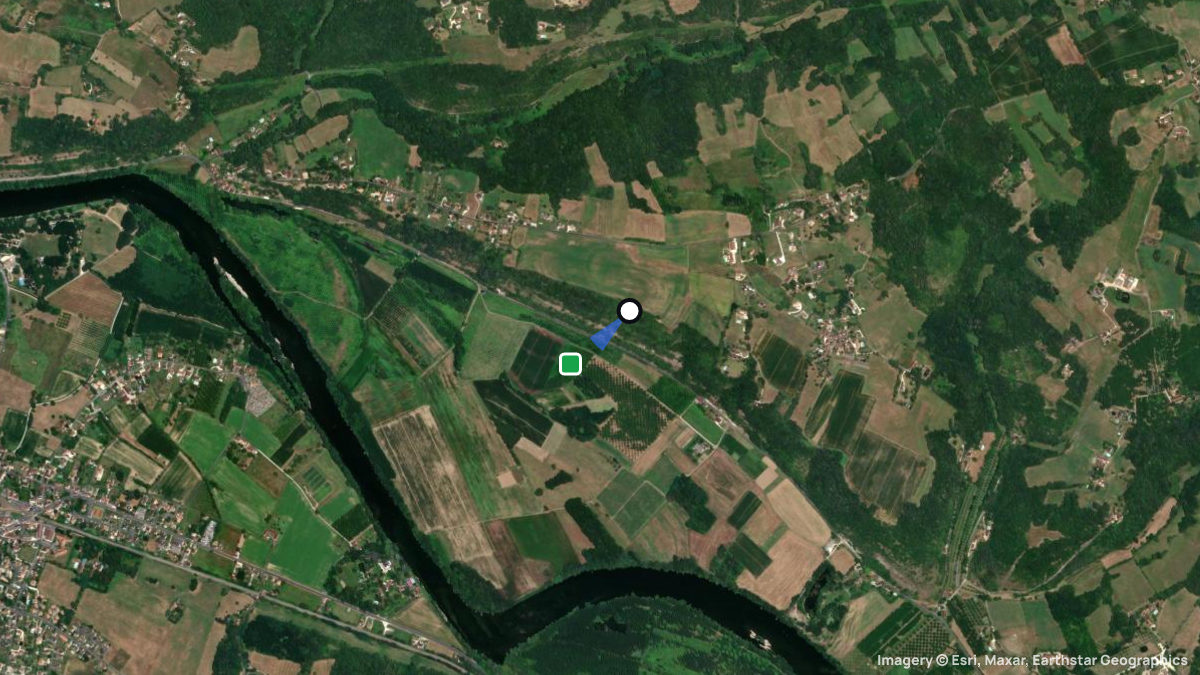Satellite map of Bigaroque with its launches and landings
