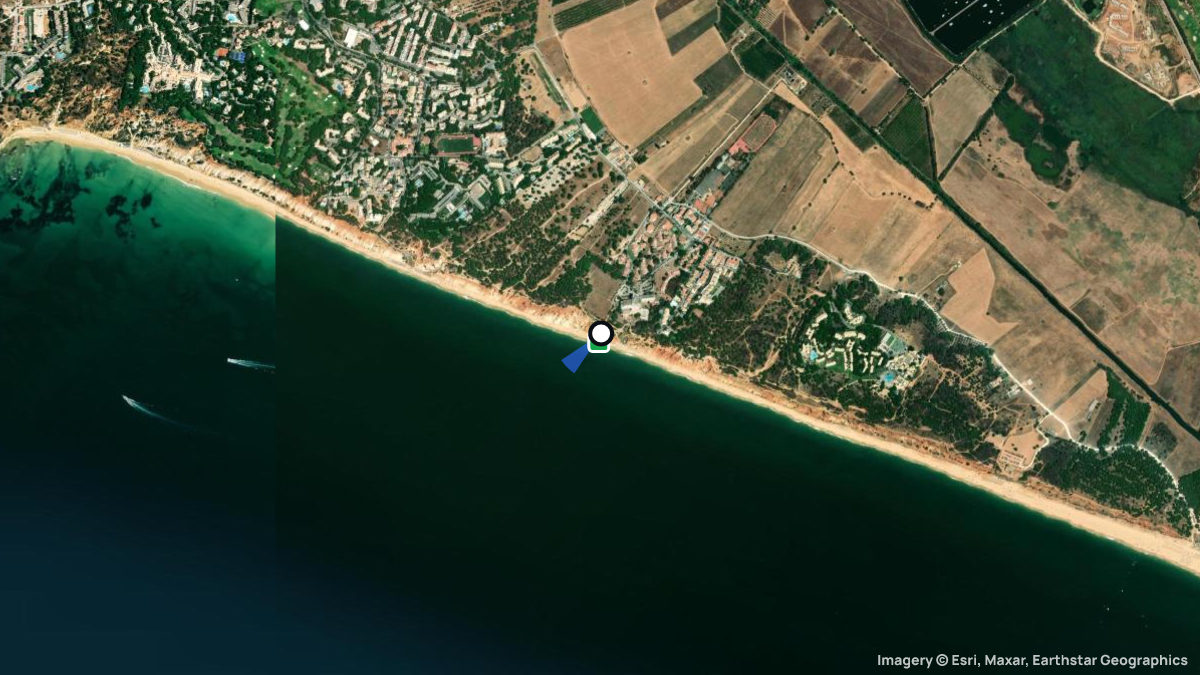 Satellitenkarte von Falesia mit Start- und Landeplätzen