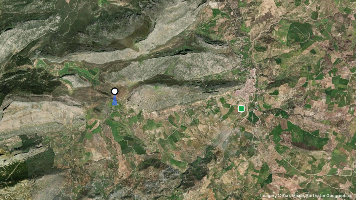 Satellite map of Abdalajis Süd with its launches and landings