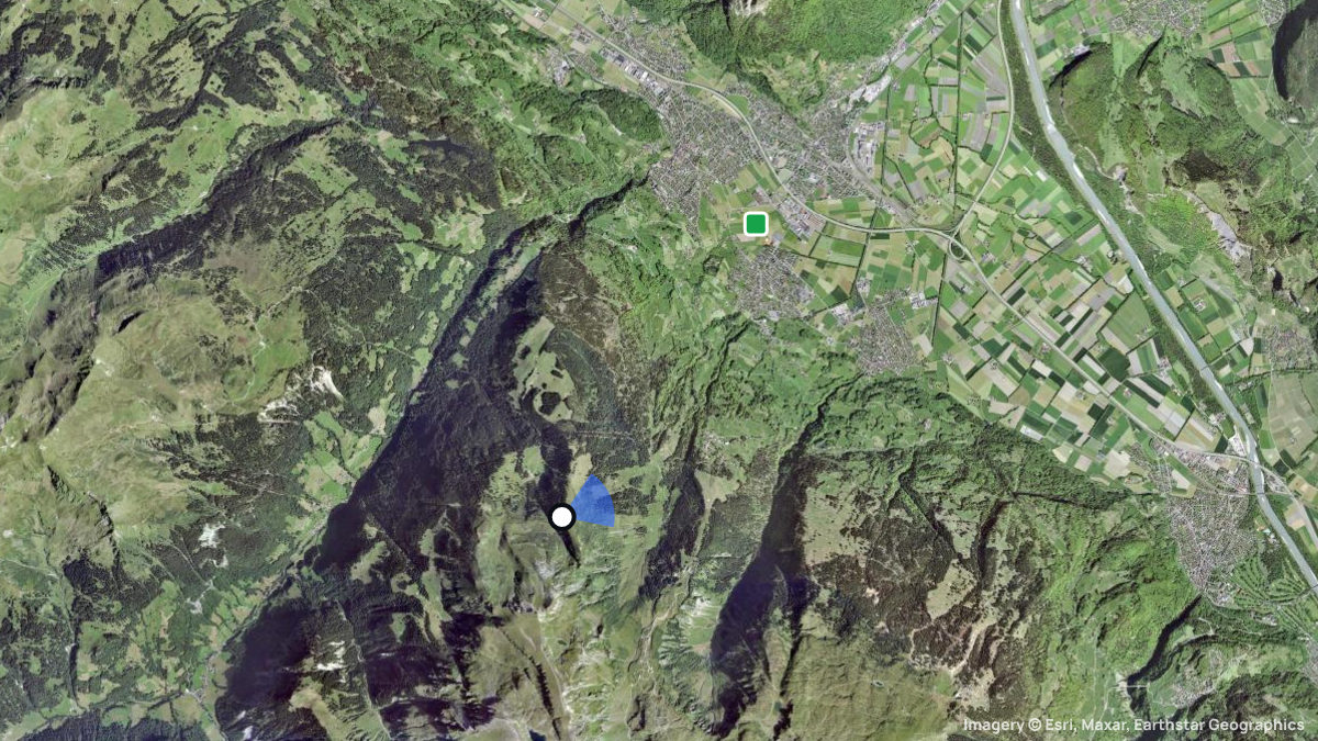 Satellitenkarte von Garmil mit Start- und Landeplätzen