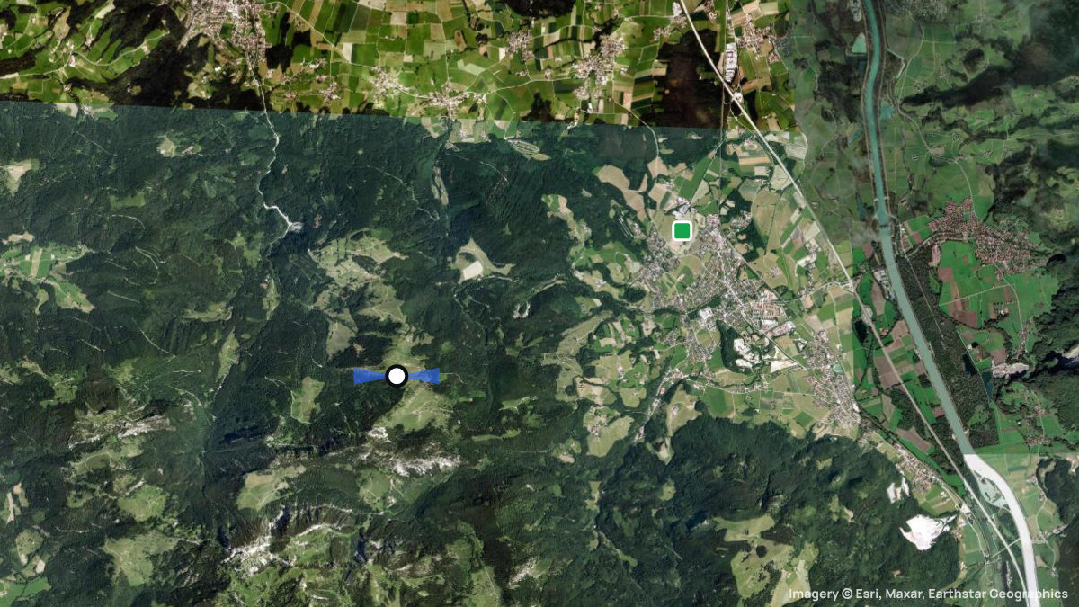 Satellite map of Rampoldplatte with its launches and landings