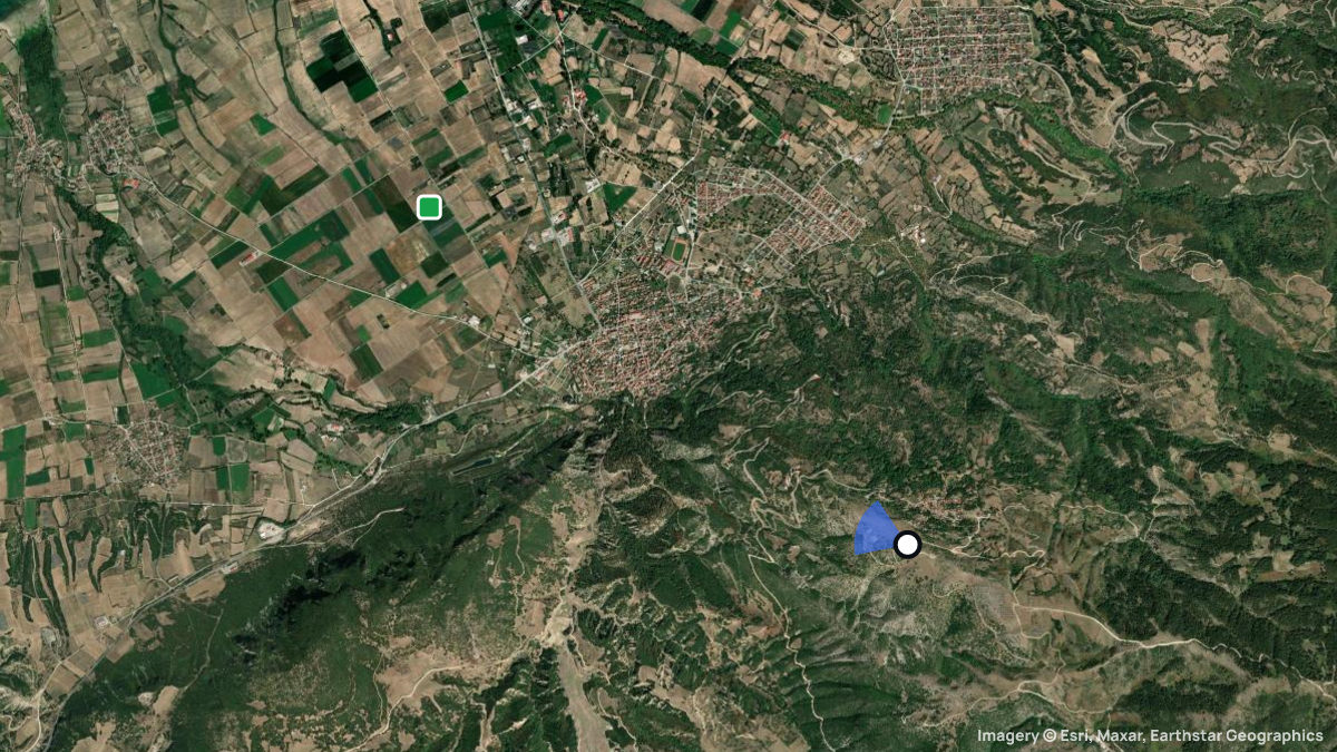 Satellite map of Servia with its launches and landings