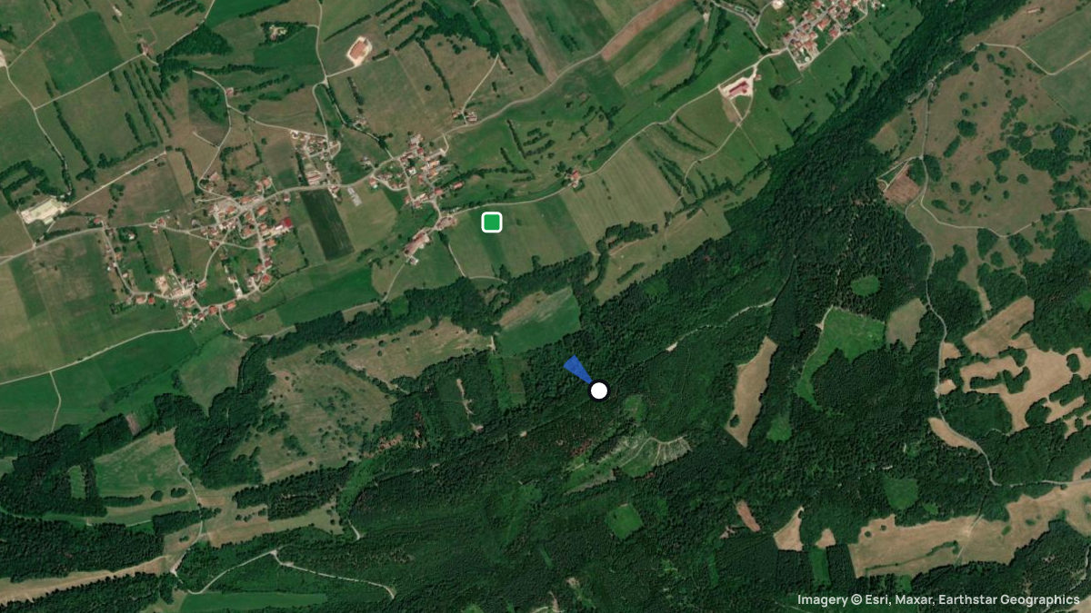 Satellite map of La Cote des Sapenets with its launches and landings
