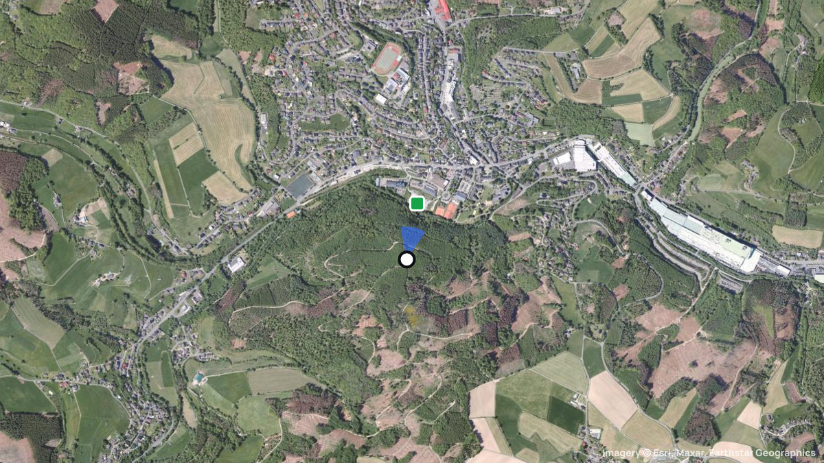 Satellite map of Hohe Hardt with its launches and landings