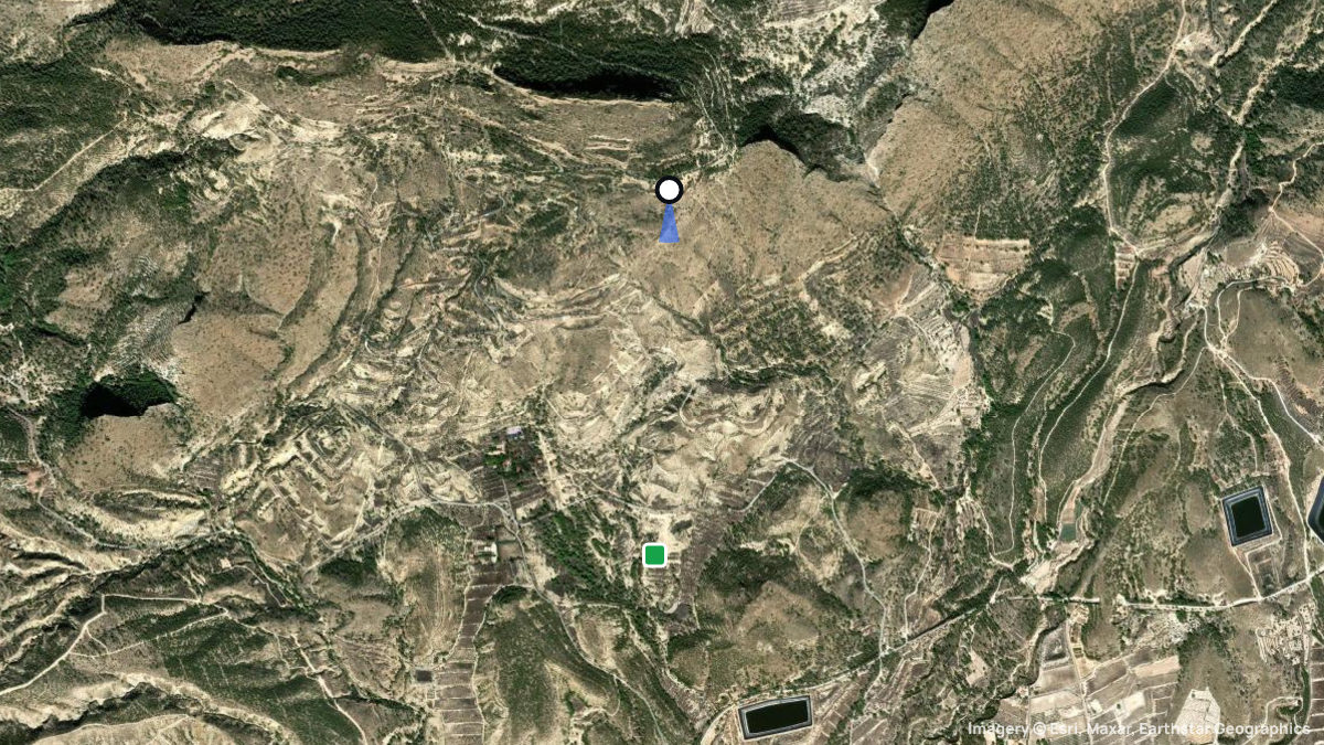 Satellite map of Palomaret with its launches and landings