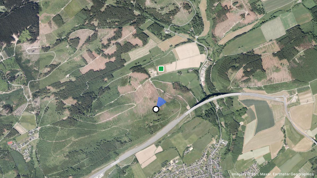 Satellite map of Sengenberg with its launches and landings