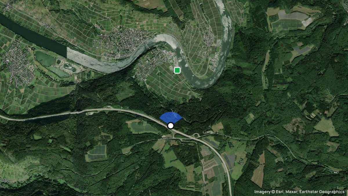 Satellitenkarte von Mehring mit Start- und Landeplätzen