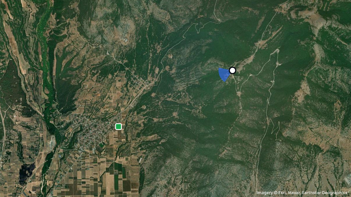 Satellite map of Kallifitos with its launches and landings
