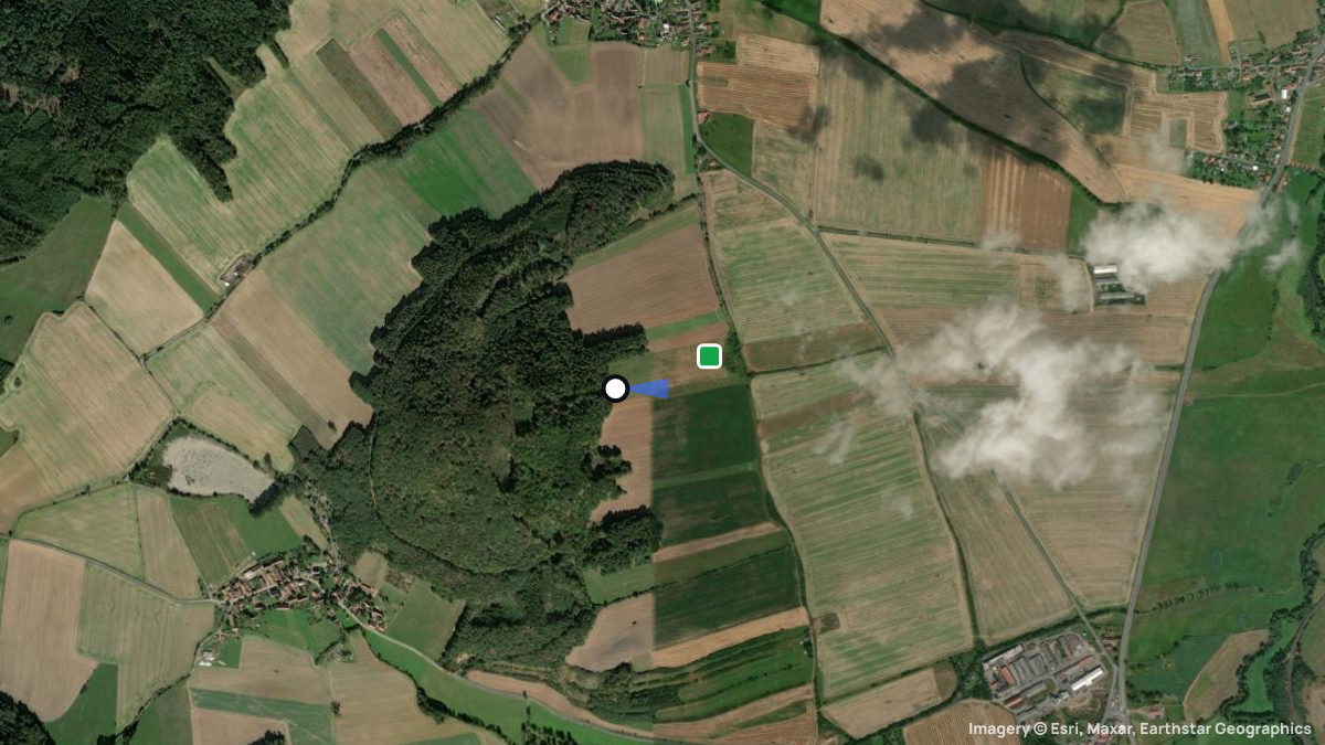 Satellitenkarte von Svihov mit Start- und Landeplätzen