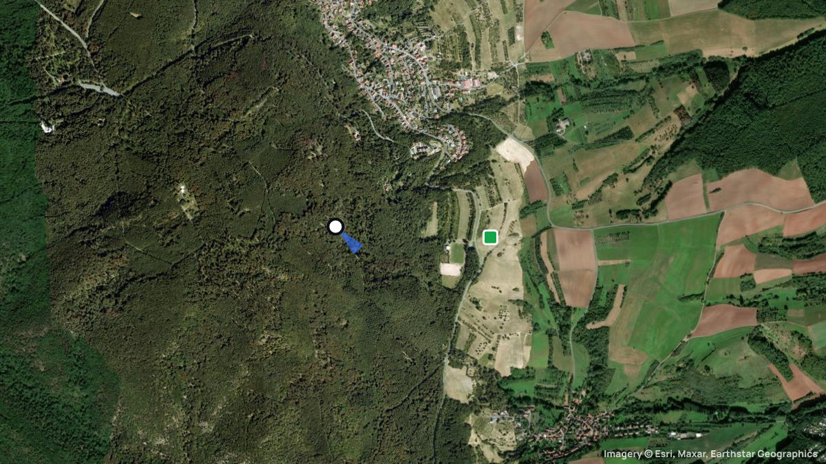 Satellite map of Moltkefelsen with its launches and landings