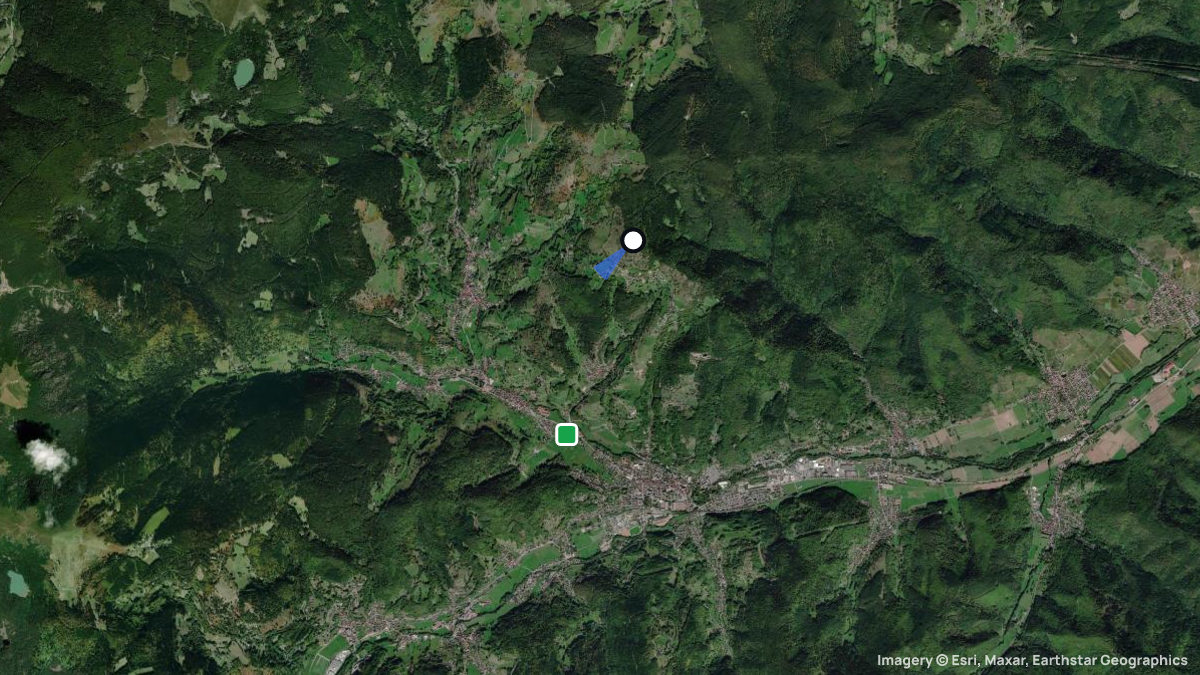 Satellitenkarte von Hohrodberg mit Start- und Landeplätzen