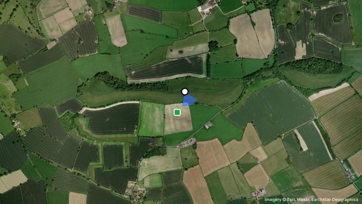 Satellite map of Long Knoll with its launches and landings