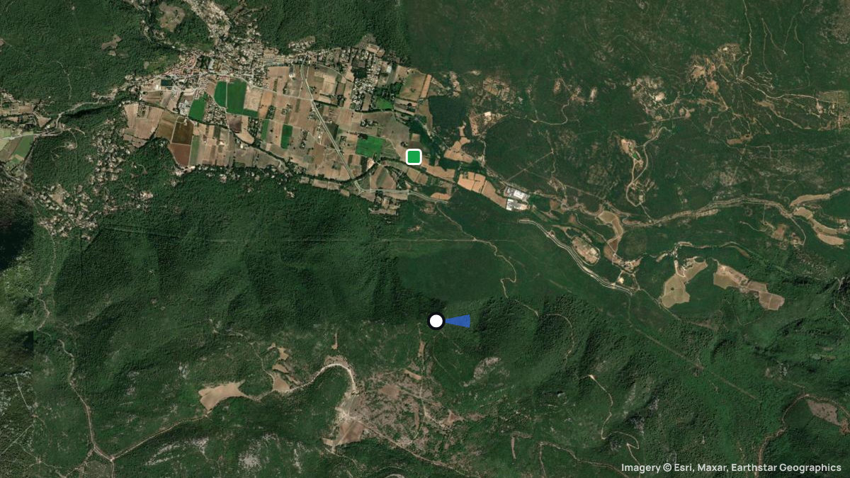 Satellite map of Siou Blanc with its launches and landings