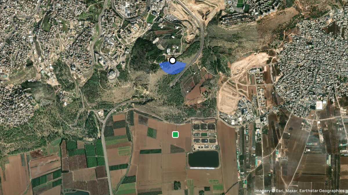 Satellite map of Har Hakfitza with its launches and landings