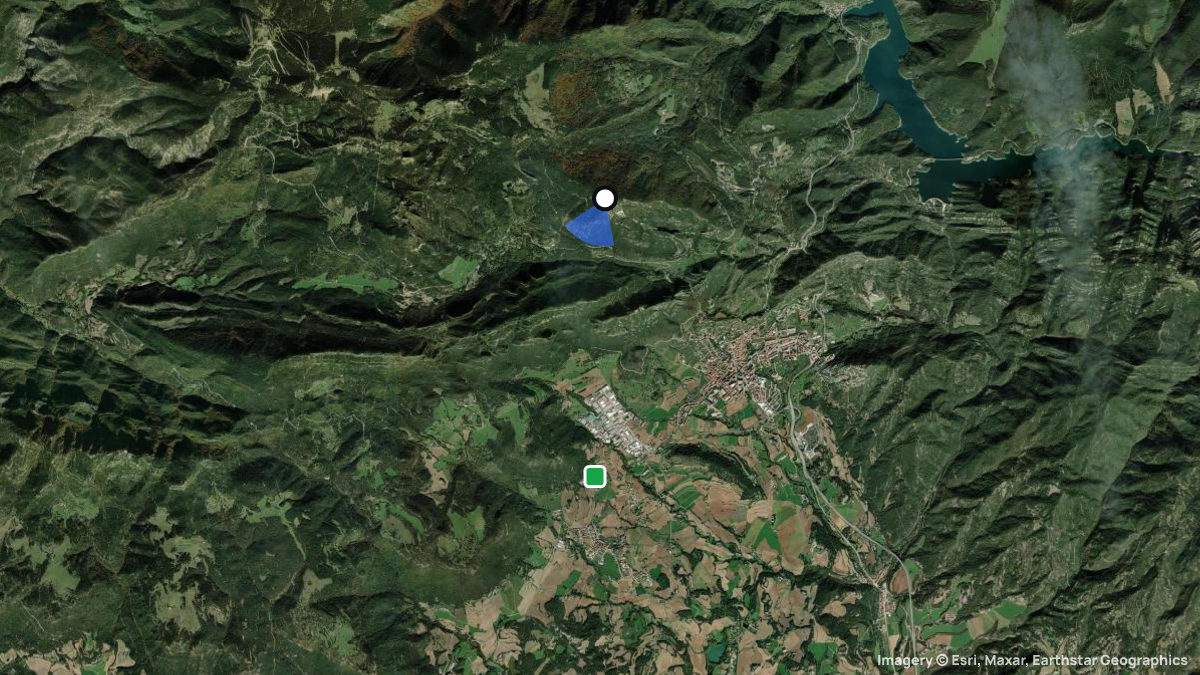 Satellite map of La Figuerassa with its launches and landings