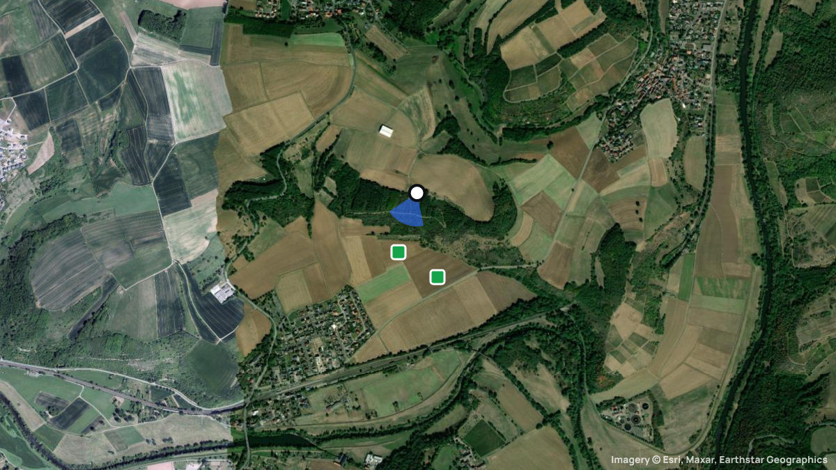 Satellite map of Ruhescheid with its launches and landings
