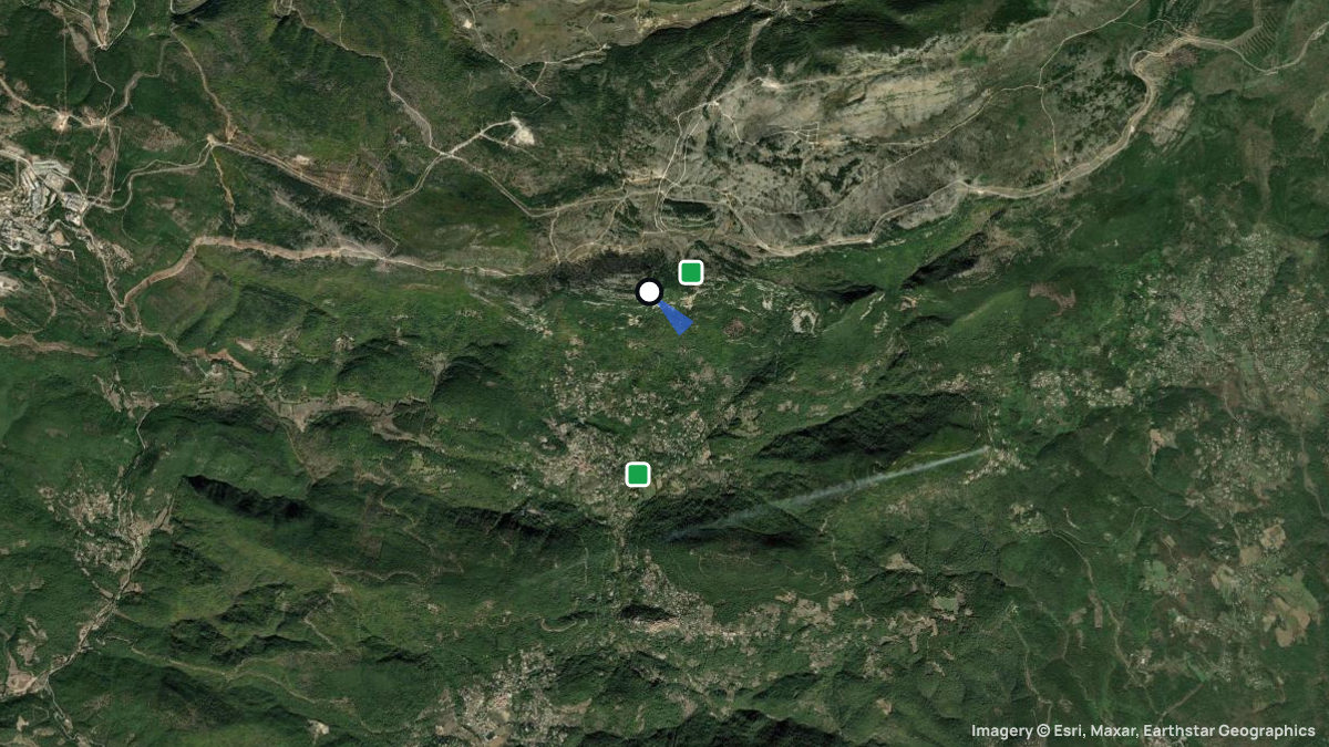 Satellite map of Bargemon with its launches and landings